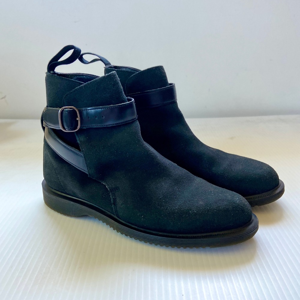Dr Martens Teresa Black Suede Leather‎ Chelsea Jhodpur Ankle Boots Womens 7